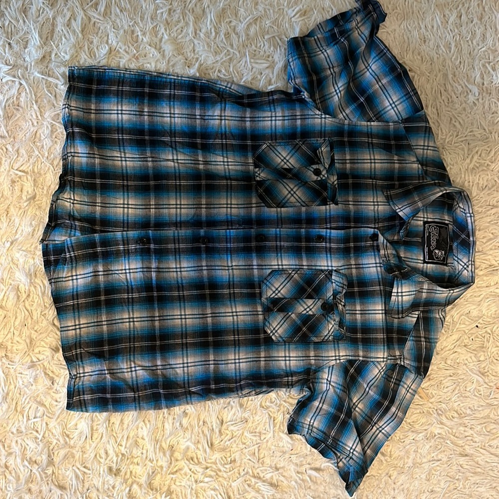 Elixir Plaid Collared shirt.  L